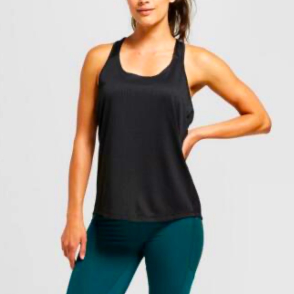 Nine West Black Women's Tank Top - Ribbed Racerback Active